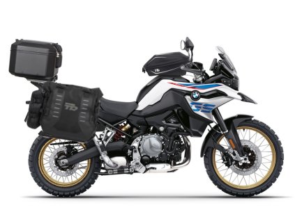 Kompletná sada sedlových brašní SHAD TERRA TR40 adventure a hliníkového kufra SHAD TERRA BLACK 55L, vrátane montážnej sady SHAD BMW F750 GS / F850 GS