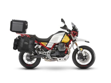Kompletná sada bočných adventure vakov SHAD TERRA TR40 a hliníkového 55 L vrchného kufru ,vrátane montážnej sady SHAD MOTO GUZZI V85TT