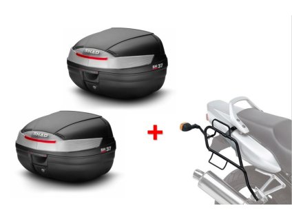 Side cases with side master fitting kit SHAD SH37 čierna HONDA CBF 1000