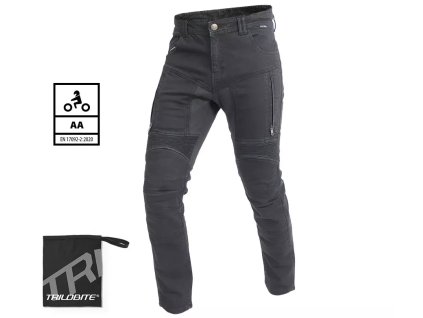 Pánske Kevlarové džínsy na moto Trilobite Parado 661 čierne skinny fit level 2 predĺžené