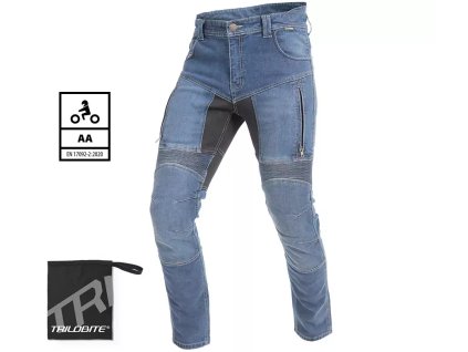 Pánske Kevlarové džínsy na moto Trilobite Parado 661 modré skinny fit level 2
