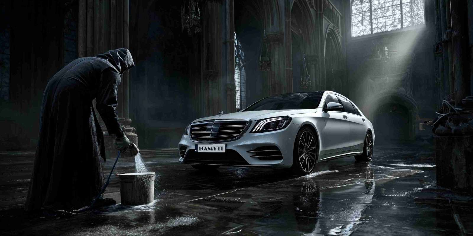 Mercedes Benz S class v modlitebním prostoru
