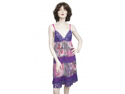 blumarine hedvabne kvetovane saty s krajkou 1