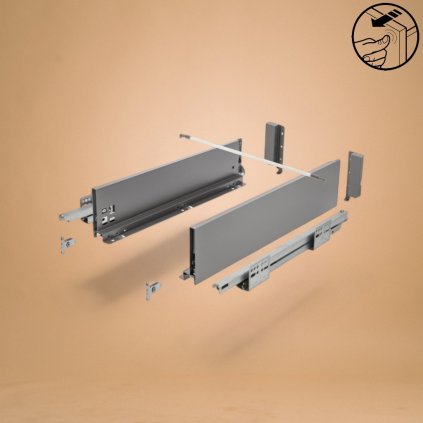 AXISPRO-B/120mm výsuv Push to open, antracit (Variant Dľžka 450 mm)