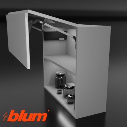 BLUM - AVENTOS -  HF TOP - KOMPLET SET - HF28 - sada sivá tmavá - plné dvere + plné dvere (VAR ROZTEC HF28/RAMENO32)