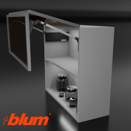 BLUM - AVENTOS -  HF TOP - KOMPLET SET - HF28 - sada sivá tmavá - úzky + úzky alu rám (VAR ROZTEC HF28/RAMENO32)