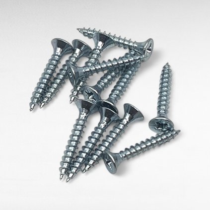 Drevoskrutka Hospa - zapustená hlava, biely zinok, 3 x (Variant Dľžka 25 mm)