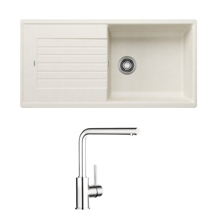 Blanco - SET 12/C: Batéria Mila - chróm + Drez Zia XL 6S (Variant Farba Biela)
