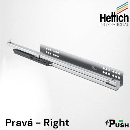 Hettich-QUADRO V6 EB23 plnovýsuv Push to Open pravý (Variant Dľžka 500 mm)