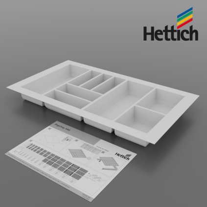 Hettich-OrgaTray 440 príborník biely, hľbka 441 - 520 mm šírka (VAR ROZTEC 801 - 900 mm)