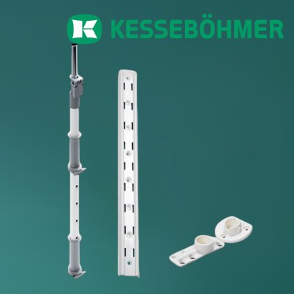 Kesseboehmer - LeMans II tyč + bočné uch. 600-750 mm (Variant Farba Sivá)