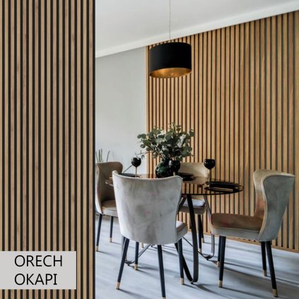 WOW - LF34/10 - Akustický panel (filc) - Orech Okapi - 2780 x 600 x 19 mm