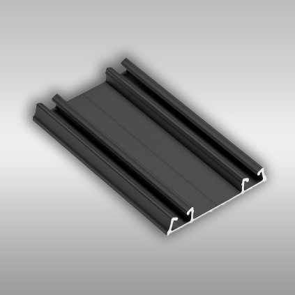 NOVO - Spodná koľajnica dvojitá PRO s drážkou, Čierna (Variant Dľžka 2350 mm)