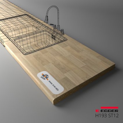 EGGER - Pracovná doska - H193 ST12 - Dub parketa - 38 mm (Variant Dľžka 4100 mm, Variant Šírka 1200 mm)