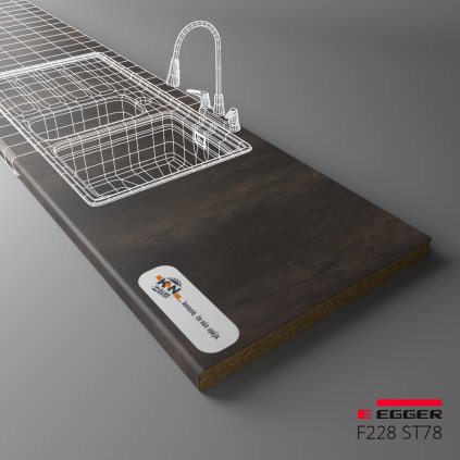 EGGER - Pracovná doska - F228 ST78 - Titanit antracitový (Variant Dľžka 2050 mm, Variant Šírka 920 mm)