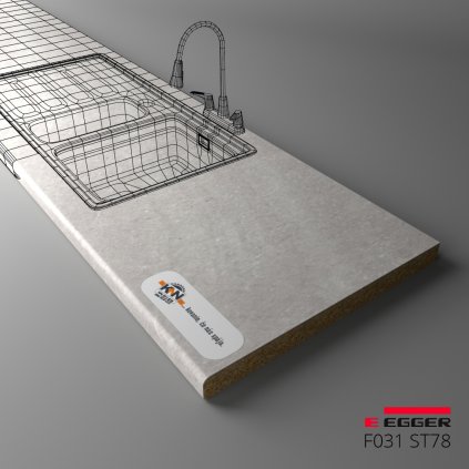 EGGER - Pracovná doska - F031 ST78 - Granit Cascia svetlo sivý (Variant Dľžka 2050 mm, Variant Šírka 920 mm)