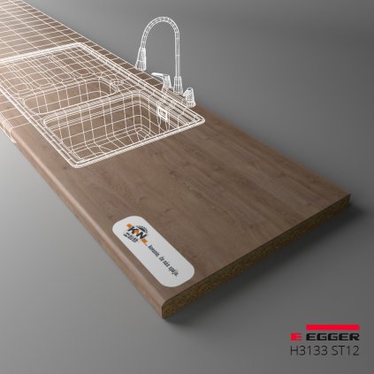 EGGER - Pracovná doska - H3133 ST12 - Dub Trufel Davos (Variant Dľžka 4100 mm, Variant Šírka 600 mm)