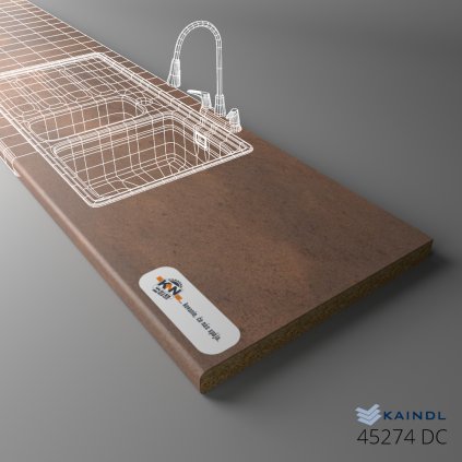 KAINDL - Pracovná doska - 45274 DC - Corten - VÝBEH (Variant Dľžka 2050 mm, Variant Šírka 600 mm)