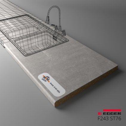 EGGER - Pracovná doska - F243 ST76 - Mramor Candela svetlo sivý (Variant Dľžka 4100 mm, Variant Šírka 600 mm)