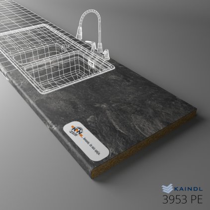 KAINDL - Pracovná doska - 3953 PE - Bridlica (Variant Dľžka 4100 mm, Variant Šírka 600 mm)