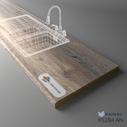 KAINDL - Pracovná doska - 5284 AN - Dub Oldtimer (Variant Dľžka 4100 mm, VARIANT ŠÍRKA 600 mm)