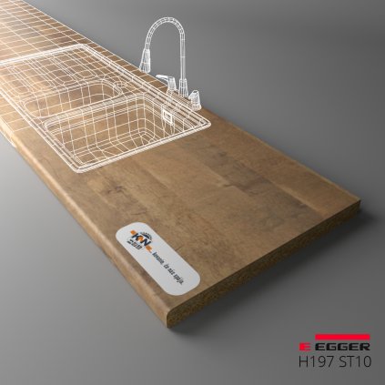 EGGER - Pracovná doska - H197 ST10 -  Drevo vintage prirodný (Variant Dľžka 2050 mm, Variant Šírka 920 mm)