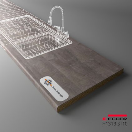 EGGER - Pracovná doska - H1313 ST10 - Dub whiteriver šedohnedý (Variant Dľžka 4100 mm, Variant Šírka 920 mm)