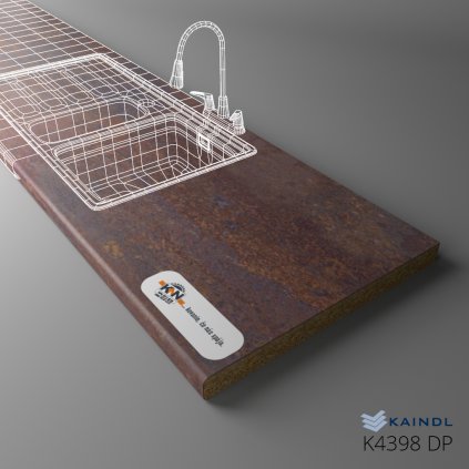 KAINDL - Pracovná doska - K4398 DP - Rusty Iron (Variant Dľžka 2050 mm, Variant Šírka 600 mm)