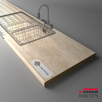 EGGER - Pracovná doska - F030 ST75 - Travertin Margalida (Variant Dľžka 2050 mm, Variant Šírka 920 mm)