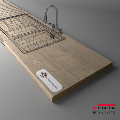 EGGER - Pracovná doska - H1357 ST10 - Dub Spree sivobežový - 38 mm (Variant Dľžka 4100 mm, Variant Šírka 920 mm)