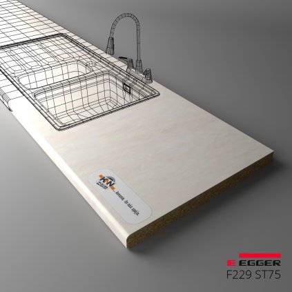 EGGER - Pracovná doska - F229 ST75 - Mramor Cremonia (Variant Dľžka 2050 mm, Variant Šírka 600 mm)