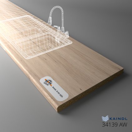 KAINDL - Pracovná doska - 34139 AW - Dub Alto (Variant Dľžka 4100 mm, Variant Šírka 900 mm)