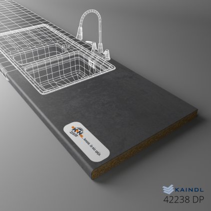 KAINDL - Pracovná doska - 42238 DP - Beton Dark (Variant Dľžka 4100 mm, Variant Šírka 600 mm)