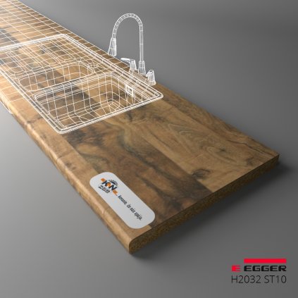 EGGER - Pracovná doska - H2032 ST10 - Dub hunton svetlý (Variant Dľžka 2050 mm, Variant Šírka 600 mm)