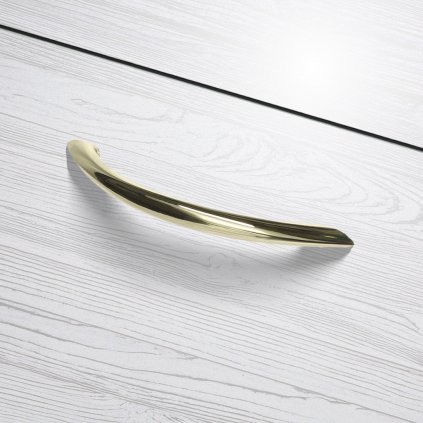 Úchytka - XH10, Zlatá lesklá (VAR ROZTEC 128 mm)