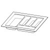 Hettich-OrgaTray 440 príborník strieborný, hľbka 380 - 440 mm šírka (VAR ROZTEC 301 - 350 mm)