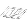 Hettich-OrgaTray 440 príborník antracit, hľbka 441 - 520 mm šírka (VAR ROZTEC 351 - 400 mm)