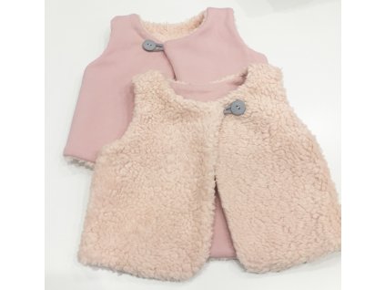 Vestička oboustranná - růžová