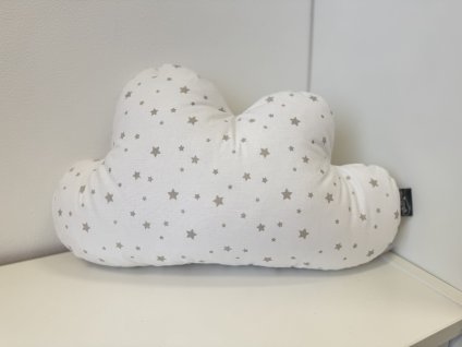Polštářek mráček - bílý s béžovými hvězdičkami