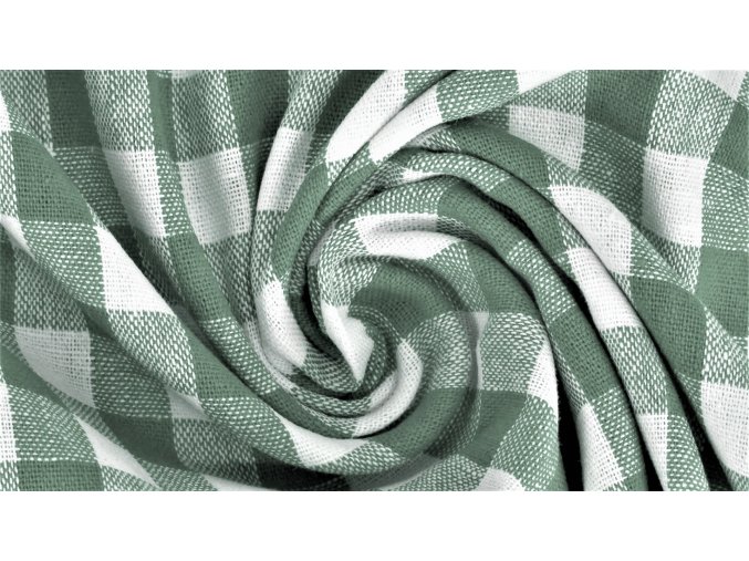 Bavlněné plátno - zeleno bílé káro 1cm