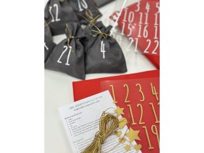 Adventní kalendář - DIY sada - materiál a návod na výrobu - červený
