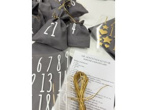 Adventní kalendář - DIY sada - materiál a návod na výrobu - šedý