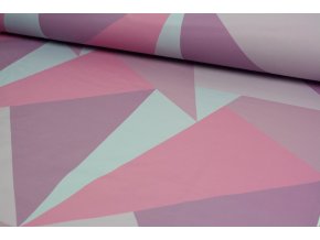 Softshell - geometrické tvary růžové