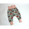 Baggy rostoucí kalhoty BIO - barevné s květy