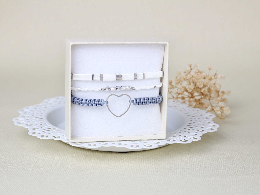 Sada náramků Miyuki Srdce