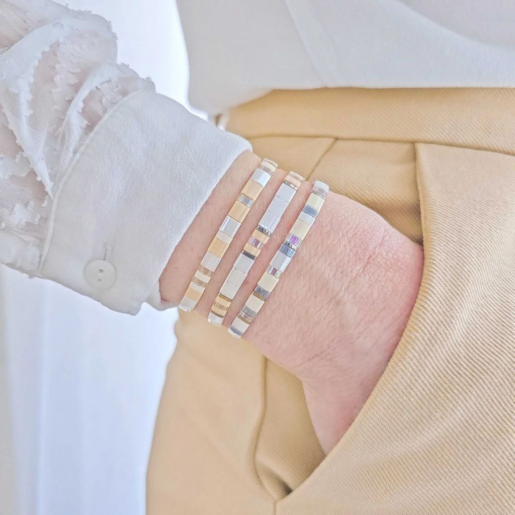 Sada náramků Miyuki Vanilková harmonie