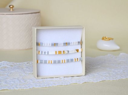 Sada náramků Miyuki Šedá elegance