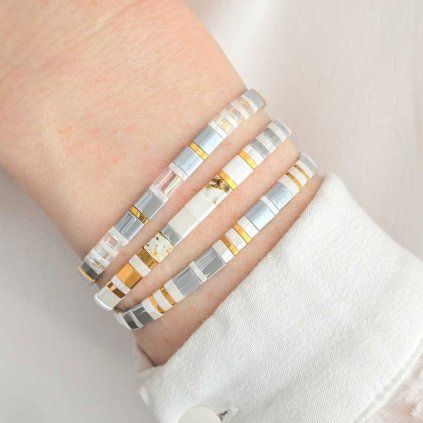 Set náramků Miyuki Šedá elegance