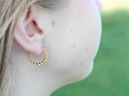 Náušnice Spojení - Ag925 s 24kt zlatem