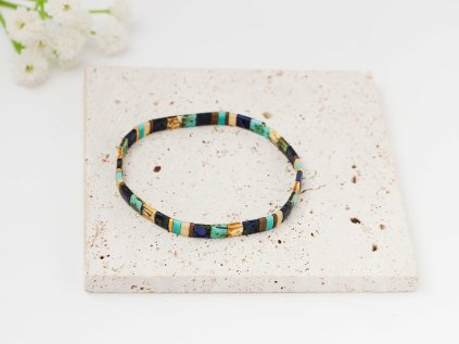 Náramek Miyuki Modrozlaté spojení